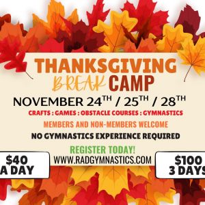 RAD Gymnastics Debary Thanksgiving Break Camp