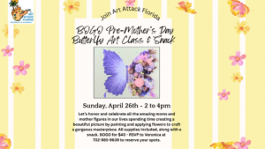 Art Attack Pre- Mother's Day Butterfly Paint And Flower Decorate Canvas Project
