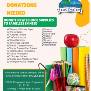 City Of Edgewater - School Supply Donations