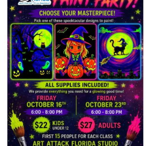 Art Attack Florida - Glow In The Dark Paint Party