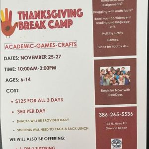 Christian Tutoring of America Thanksgiving Camp