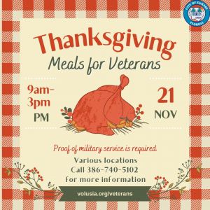 11/21 Thanksgiving Meals for Veterans