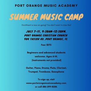 Port Orange Music Academy Summer Camp